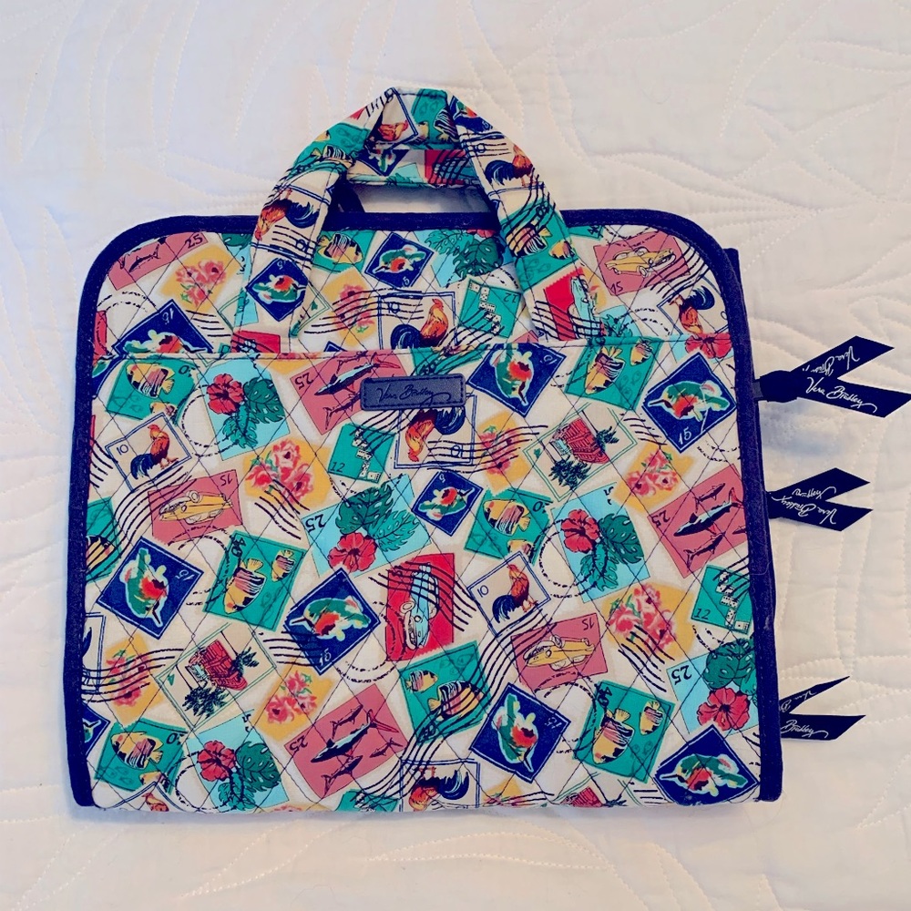 Vera Bradley Cotton Cuban Stamps Travel Hanging Organizer Multicolor NWOT